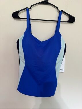 Athleta Royal Blue and Light Blue Colorblock Swim Cami